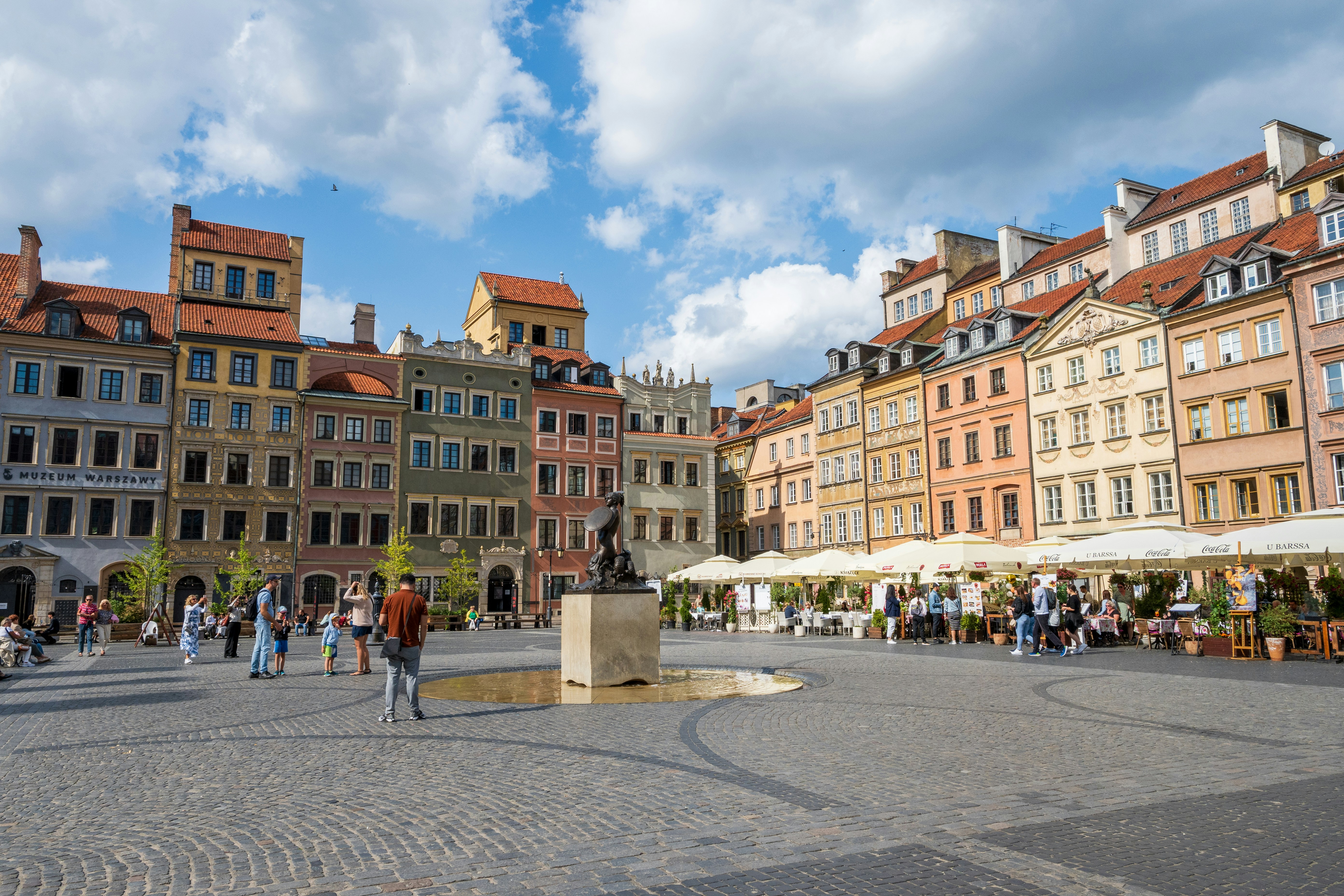 Warsaw Old Town with colourful buildings