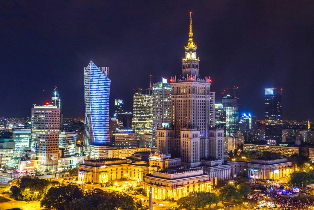 View of Warsaw city skyline